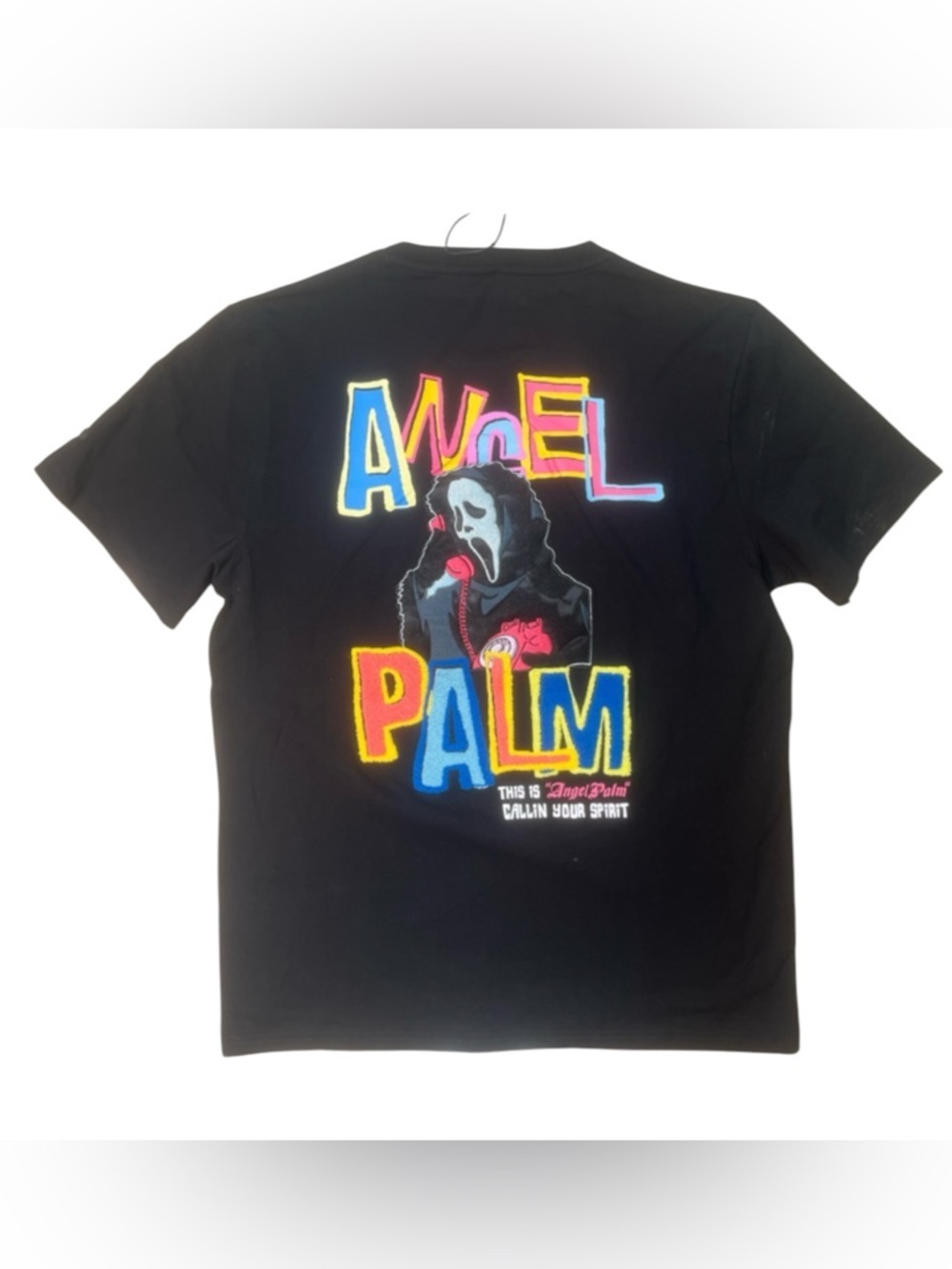 Sz M Bkys Angel Palm Graphic Tee - Black with Multicolor Print